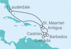 Reiseroute der Kreuzfahrt  Sint Maarten, St. Lucia, Barbados, Antigua Und Barbuda - Celebrity Cruises