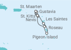 Reiseroute der Kreuzfahrt  Guadeloupe - WindStar Cruises
