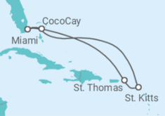 Reiseroute der Kreuzfahrt  Amerikanische Jungferninseln - Royal Caribbean