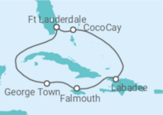 Reiseroute der Kreuzfahrt  Jamaika, Kaimaninseln - Royal Caribbean