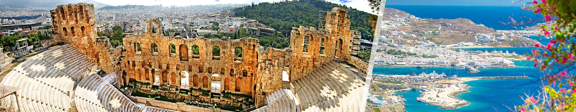 Athen und Mykonos mit dem Flugzeug, mit Transfers und Mietwagen