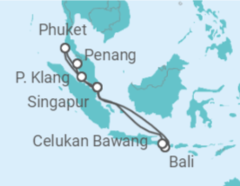 Reiseroute der Kreuzfahrt  Malaysia, Thailand - Celebrity Cruises