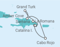 Reiseroute der Kreuzfahrt  Dominikanische Republik, Bahamas - Costa Kreuzfahrten
