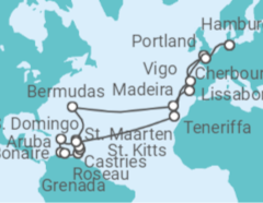 Reiseroute der Kreuzfahrt  Große Winterpause Karibik - AIDA