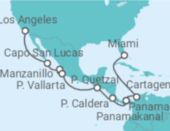Reiseroute der Kreuzfahrt  Mexiko, Costa Rica, Panama, Kolumbien - NCL Norwegian Cruise Line
