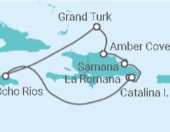 Reiseroute der Kreuzfahrt  Jamaika, Bahamas, Dominikanische Republik - Costa Kreuzfahrten