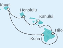 Reiseroute der Kreuzfahrt  Hawaii - NCL Norwegian Cruise Line