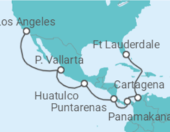 Reiseroute der Kreuzfahrt  World Cruise Segment - Panama Canal (Connoisseur) - Princess Cruises
