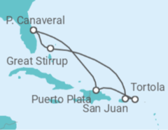 Reiseroute der Kreuzfahrt  Puerto Rico - NCL Norwegian Cruise Line