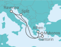 Reiseroute der Kreuzfahrt  Griechenland, Kroatien - Royal Caribbean