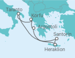 Reiseroute der Kreuzfahrt  7 Nächte - Östliches Mittelmeer mit Korfu - Mein Schiff