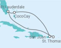 Reiseroute der Kreuzfahrt  Puerto Rico, Amerikanische Jungferninseln - Royal Caribbean
