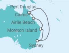 Reiseroute der Kreuzfahrt  Queensland - Princess Cruises