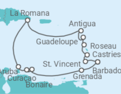 Reiseroute der Kreuzfahrt  Karibische Inseln ab Dominikanische Republik - AIDA