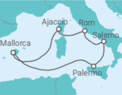 Reiseroute der Kreuzfahrt  7 Nächte - Mediterrane Herbstsonne - ab/bis Palma - Mein Schiff