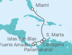 Reiseroute der Kreuzfahrt  A Journey Traversing the Panama Cana - Explora Journeys