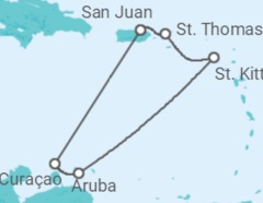 Reiseroute der Kreuzfahrt Amerikanische Jungferninseln, Bonaire, San Eustaquio y Saba, Curaçao, Aruba - Royal Caribbean Reiseroute der Kreuzfahrt Amerikanische Jungferninseln, Bonaire, San Eustaquio y Saba, Curaçao, Aruba - Royal Caribbean
