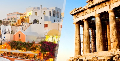 Athen und Santorini mit dem Flugzeug und mit Mietwagen Athen und Santorini mit dem Flugzeug und mit Mietwagen
