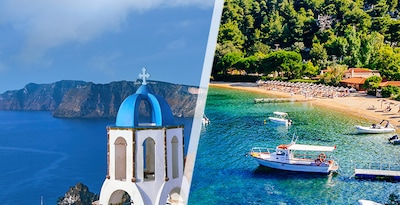 Santorini und Skiathos mit dem Flugzeug Santorini und Skiathos mit dem Flugzeug
