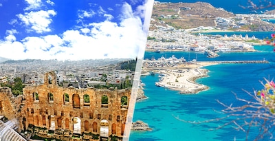 Athen und Mykonos mit dem Flugzeug, mit Transfers und Mietwagen Athen und Mykonos mit dem Flugzeug, mit Transfers und Mietwagen