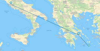 Rom, Athen und Santorini mit dem Flugzeug