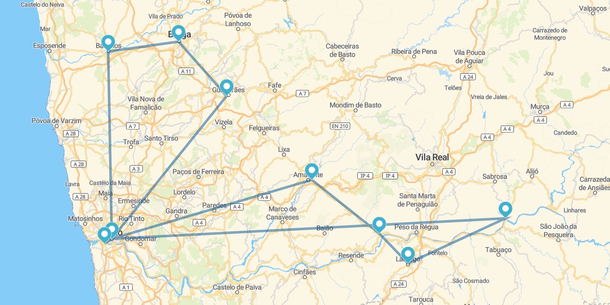 Route durch die Miño-Region und das Douro-Tal