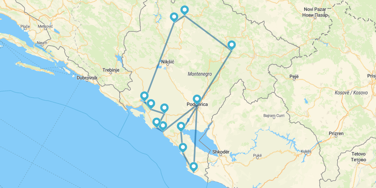 Route entlang des neues Mittelmeers