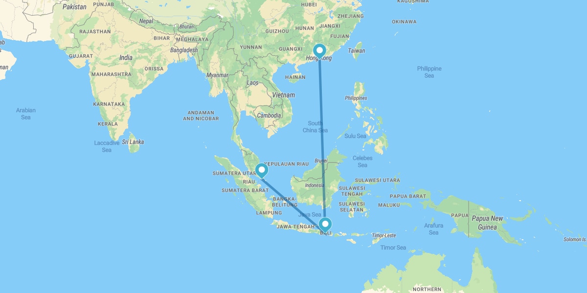 Hong Kong, Bali und Singapur