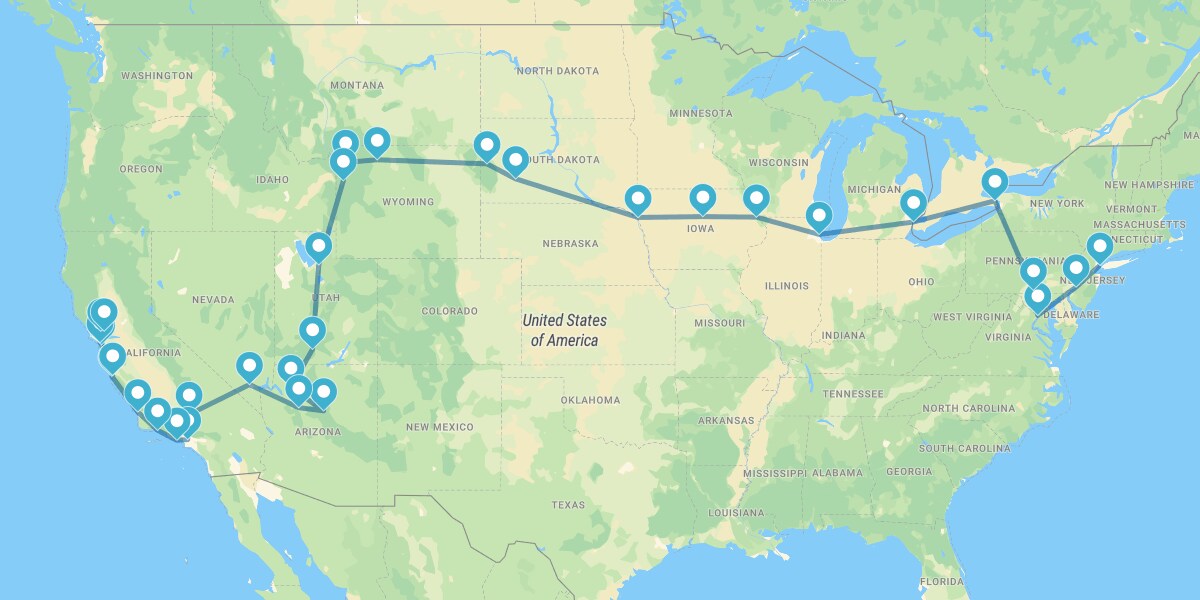 Die große amerikanische Route