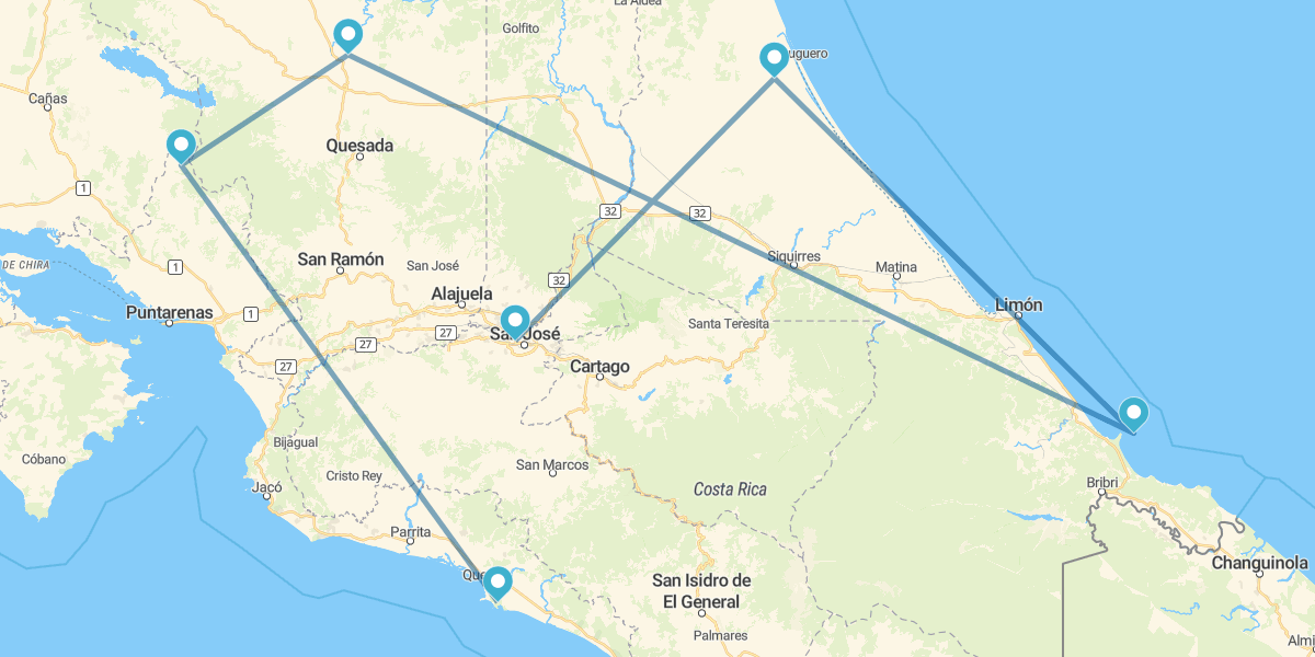 Tortuguero, Karibik, Arenal, Monteverde und Manuel Antonio