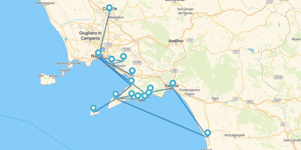 Route Neapels und der Amalfiküste