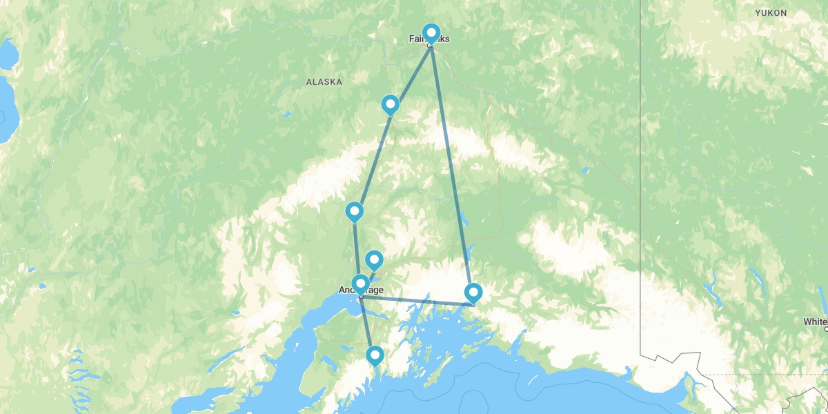Route durch Alaska