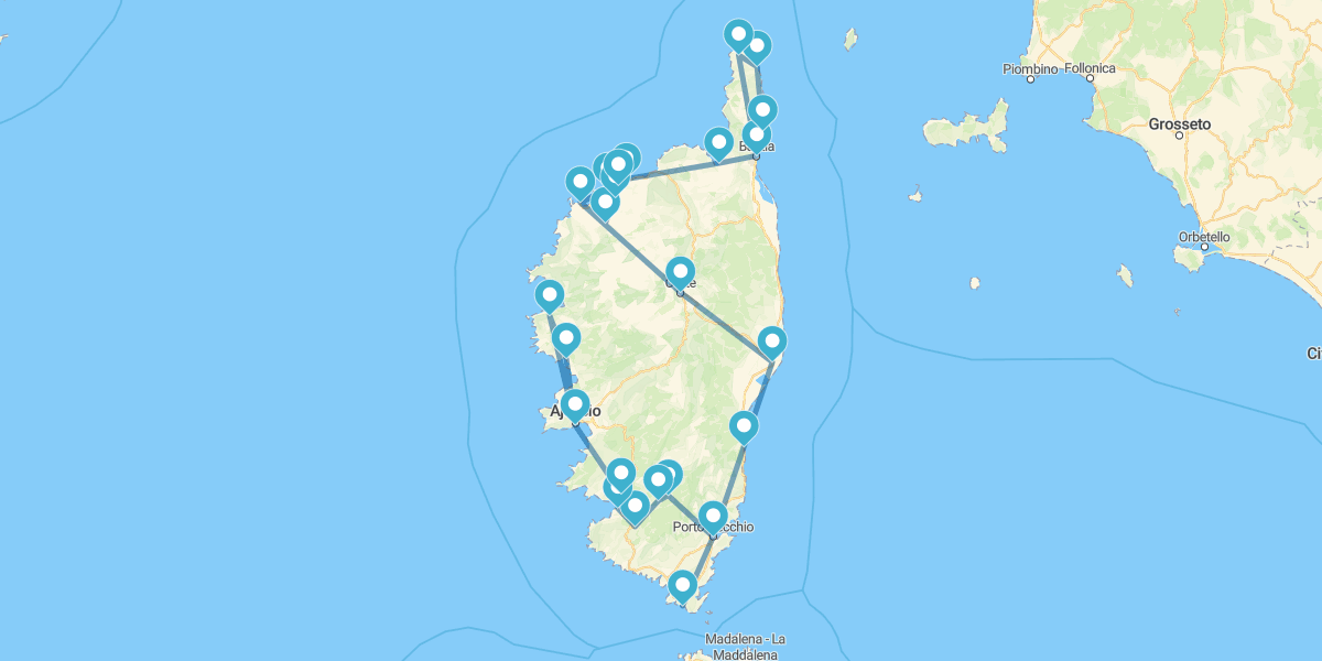 Route durch die Insel der Schönheit