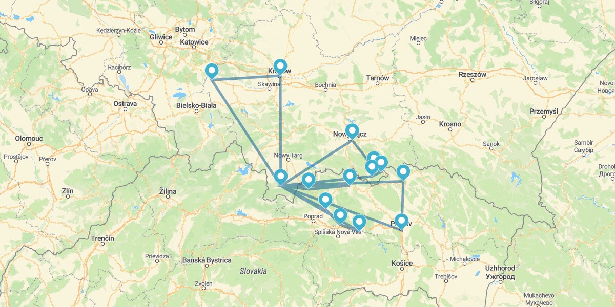 Route durch Südpolen mit dem Tatra-Nationalpark