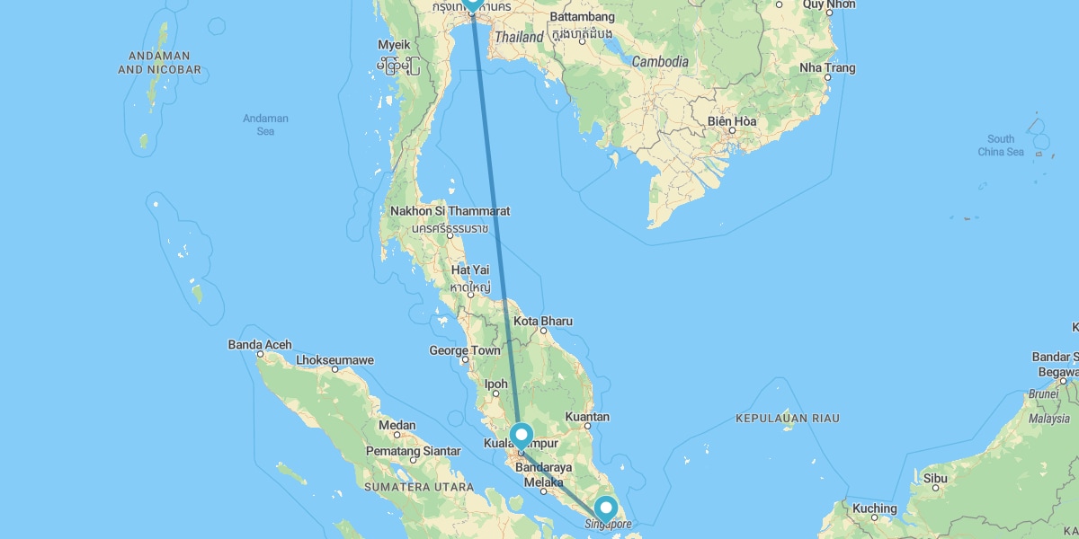 Bangkok, Kuala Lumpur und Singapur