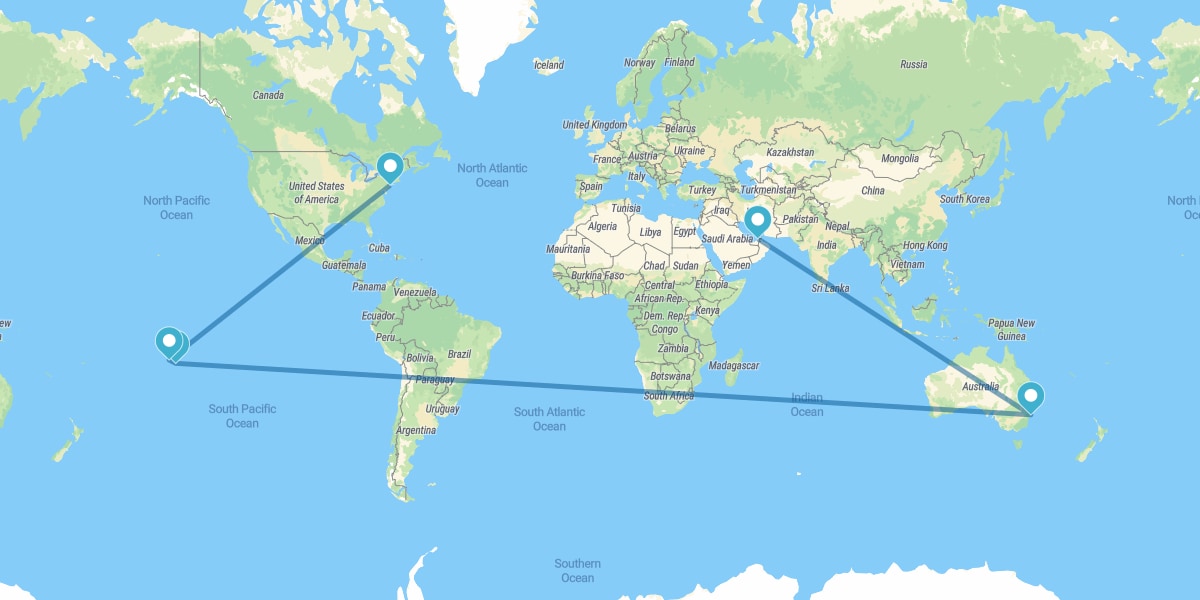 Dubai, Sydney, Französisch-Polynesiens und New York