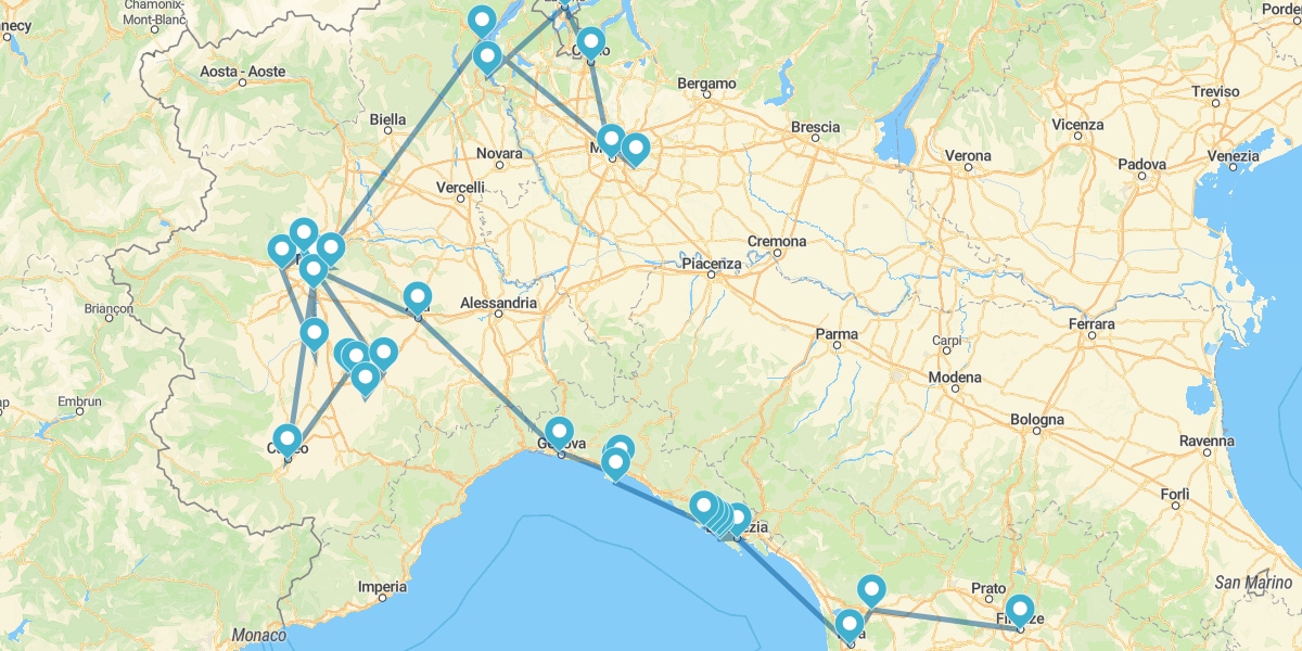 Route von Piemont zur ligurischen Küste