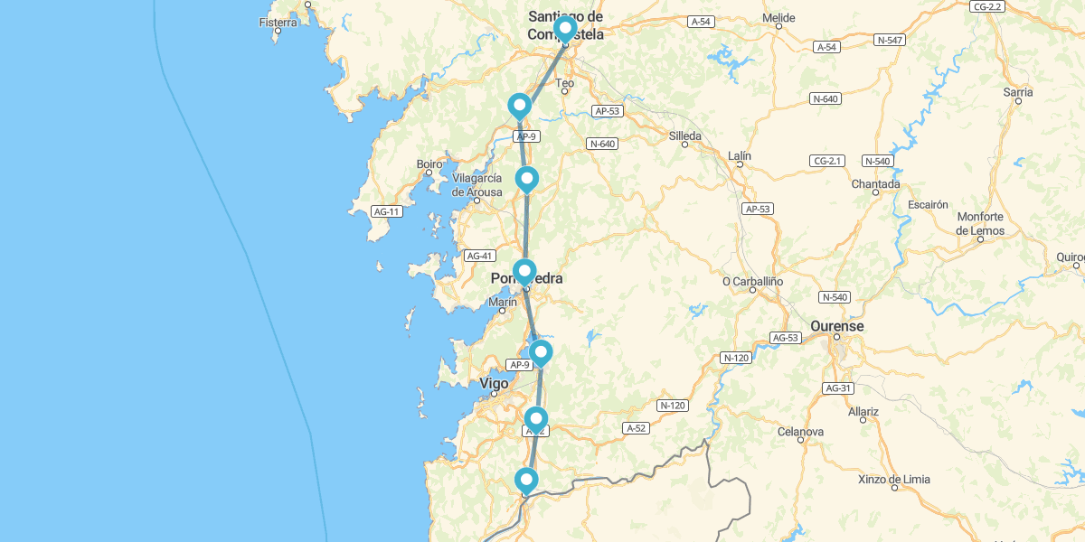 Jakobsweg zu Fuß: von Tui nach Santiago de Compostela