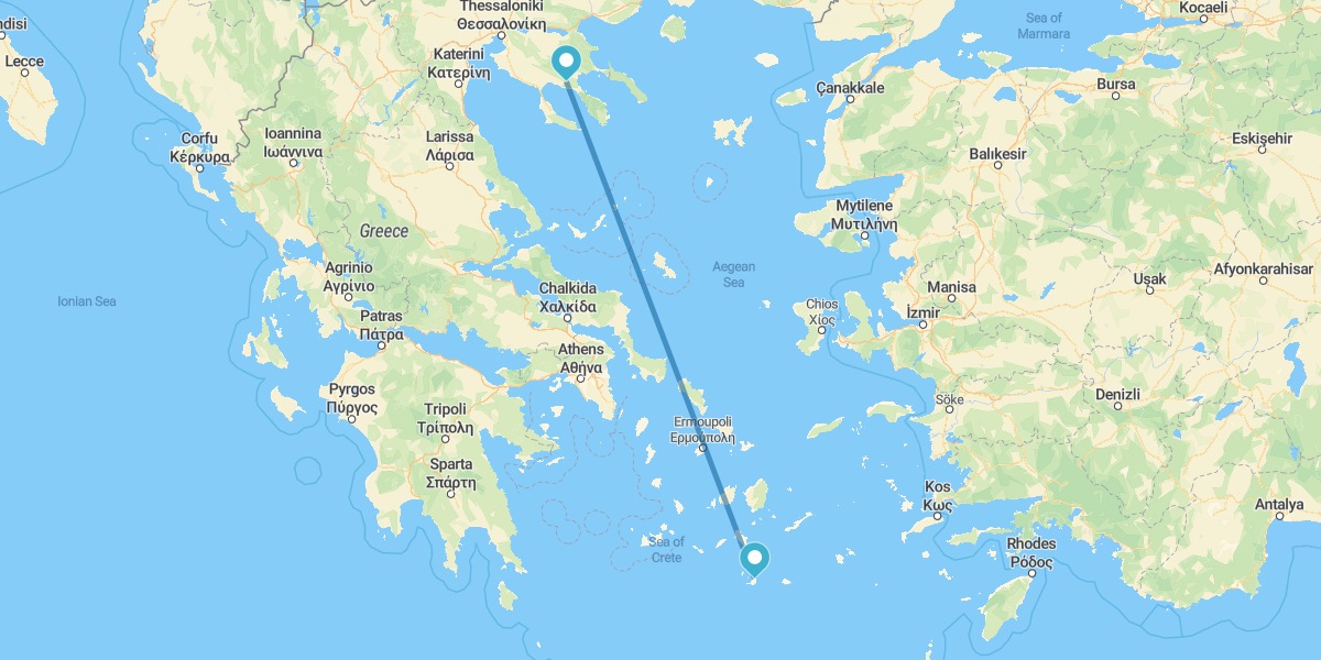 Santorini und Chalkidiki mit dem Flugzeug