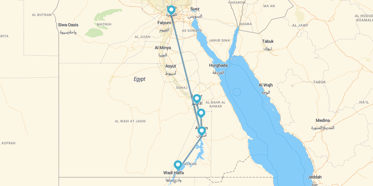 Kairo und 4 Nächte Low-Cost Kreuzfahrt mit Abu Simbel