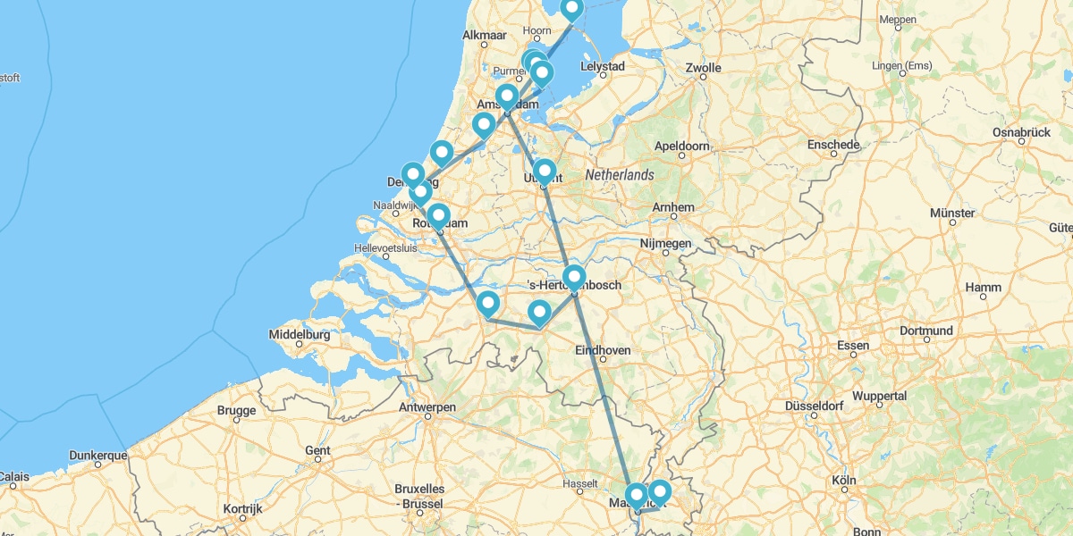 Die Große Route zu den Emblematischen Orten der Niederlande