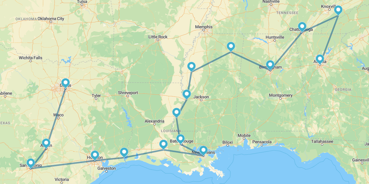 Musikalische Route durch den Süden (die musikalischen Wurzeln des Südens)