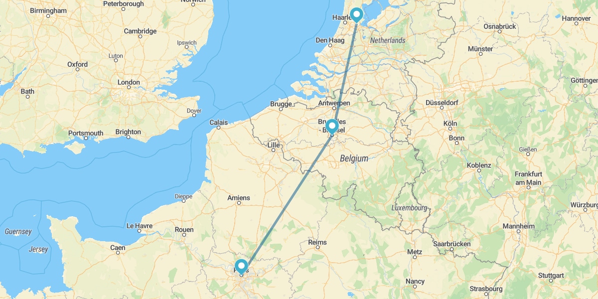 Paris, Brüssel und Amsterdam mit dem Zug