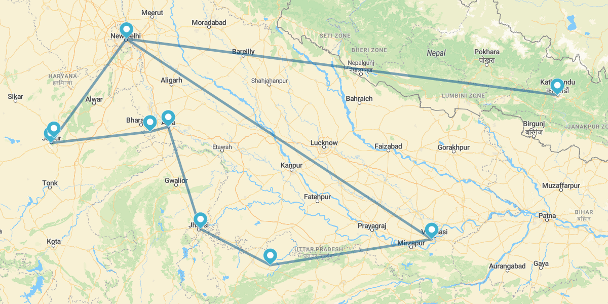 Von Delhi nach Varanasi und Kathmandu