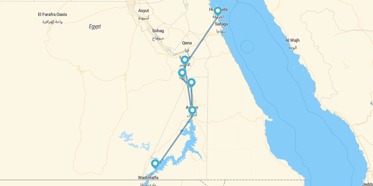 Hurghada, Nilkreuzfahrt und Abu Simbel