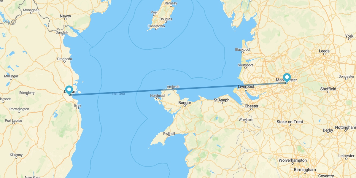 Dublin und Manchester mit dem Flugzeug