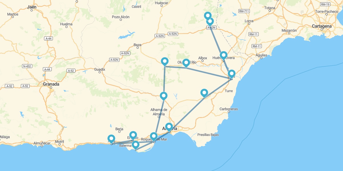 Route durch Almería, das Land der Gegensätze