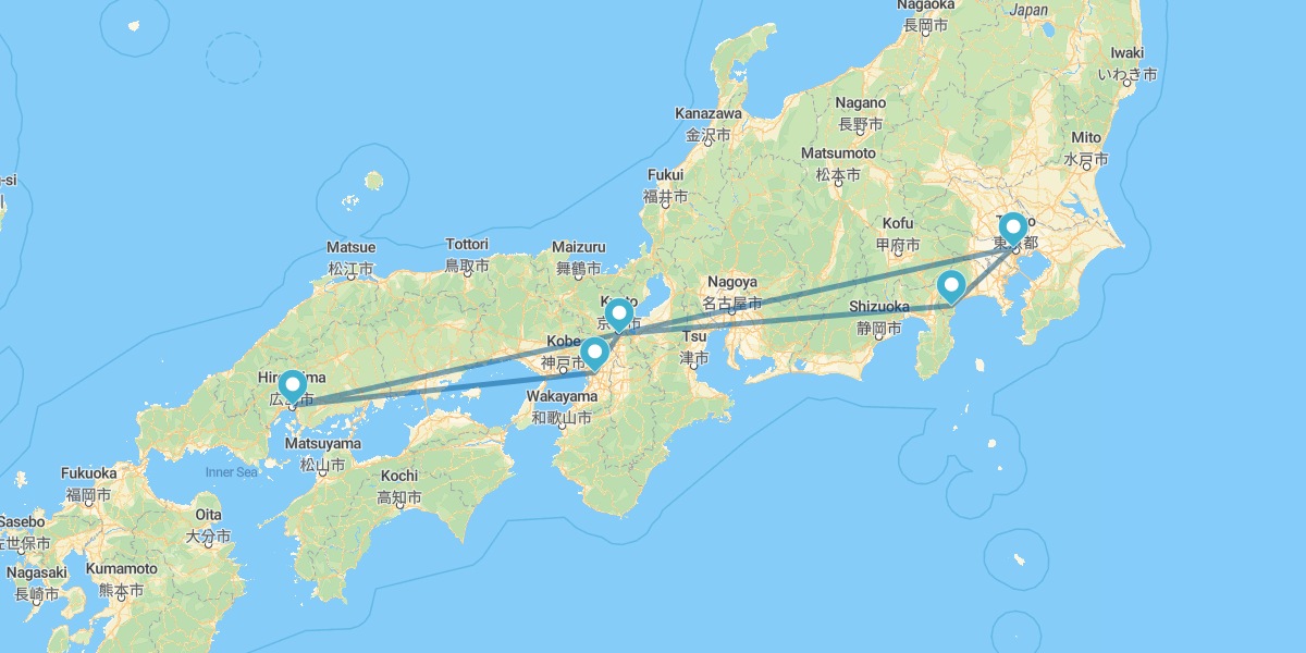 Tokyo, Hiroshima, Osaka, Kyoto und Hakone