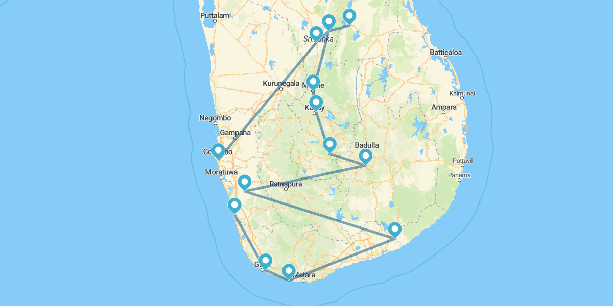 Colombo, Sigiriya, Kandy, Nuwara Eliya und Yala mit eigenem Fahrer