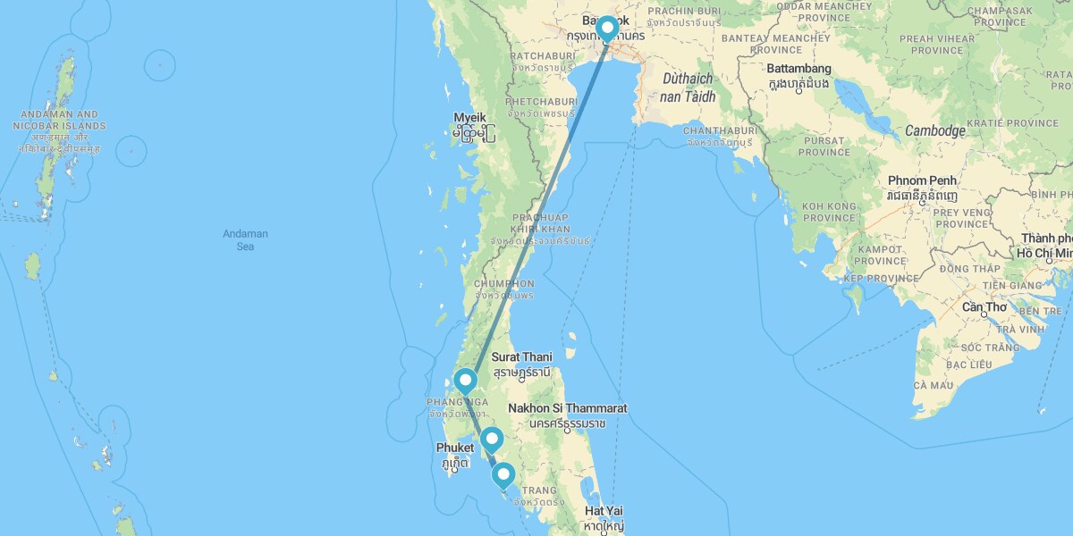 Bangkok, Khao Sok, Krabi und Koh Lanta